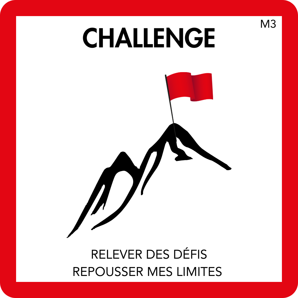 Carte Challenge — Relever des défis, repousser mes limites