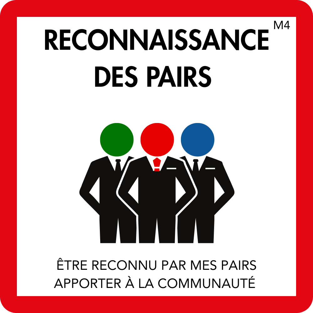 Carte Reconnaissance des pairs — Être reconnu par mes pairs, apporter à la communauté