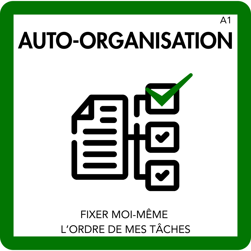Carte Auto-organisation — Fixer moi-même l'ordre de mes tâches
